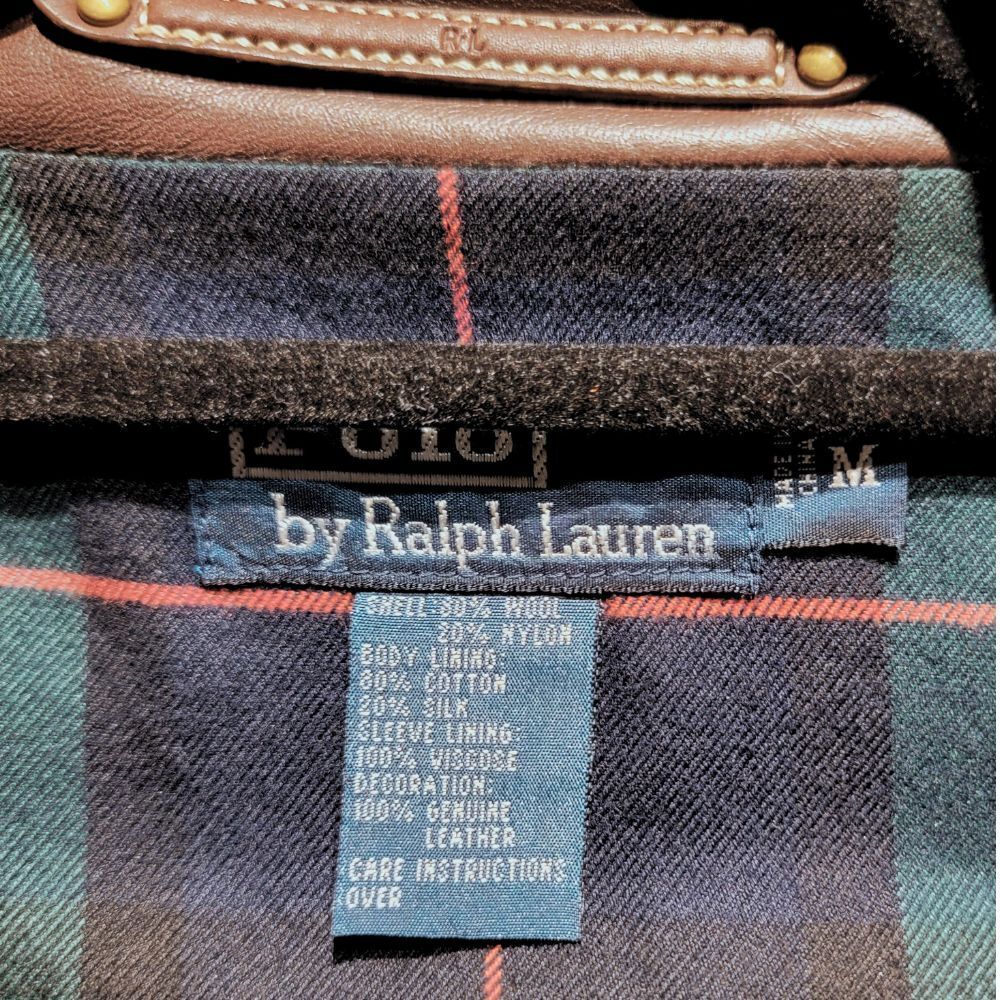 *RARE* POLO RALPH LAUREN Silk, Wool, Leather & Corduroy Bomber Jacket Mens M - Picture 13 of 16